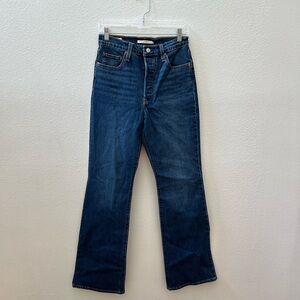 LEVI’S Ribcage Boot dark wash jeans